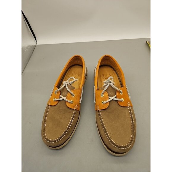 Sperry Gold Cup AO 2 Eye Boat Shoes Non Marking Tan Orange Mens Size 11.5 M - Picture 1 of 7